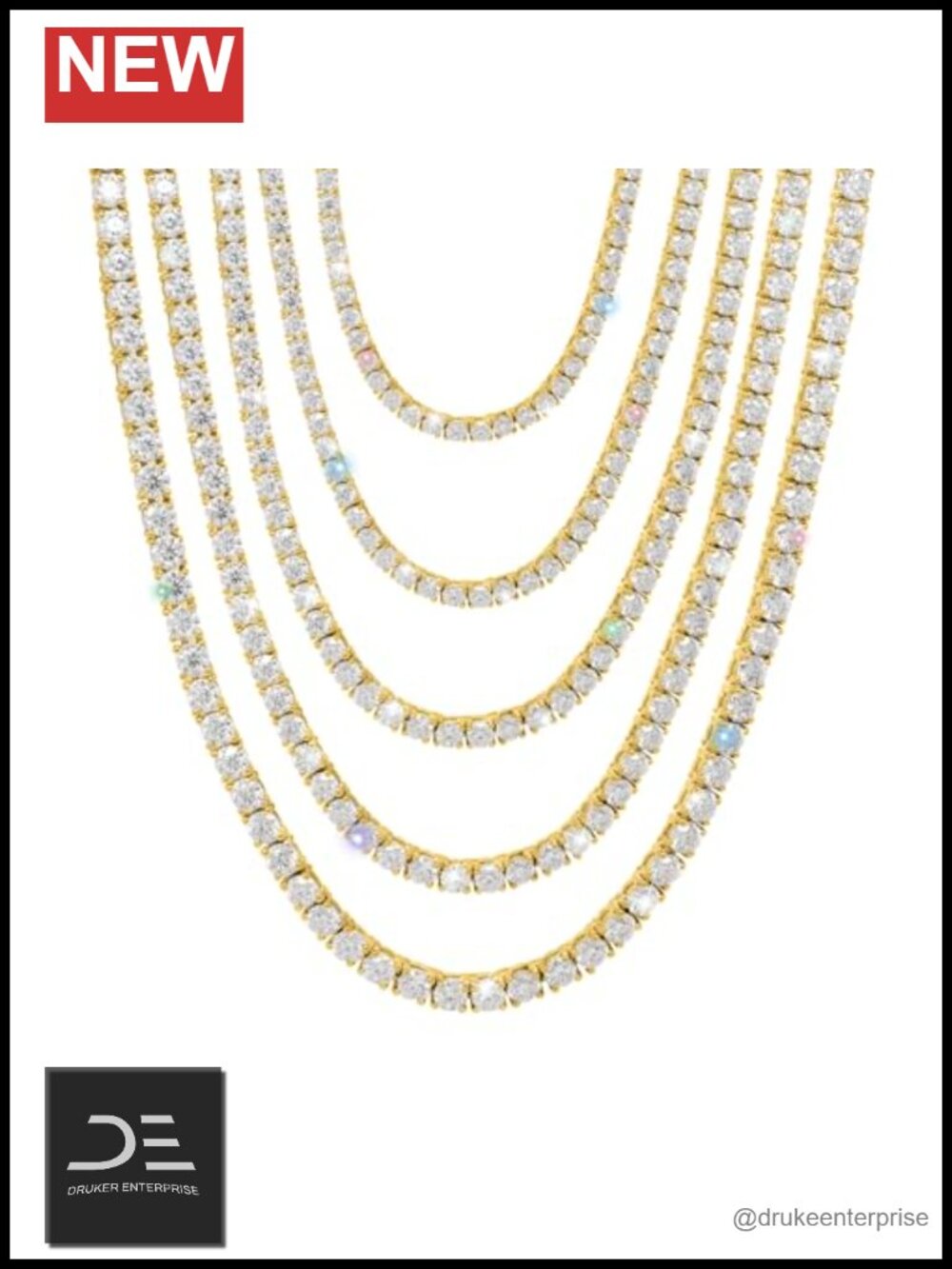 Moissanite Tennis Necklace 14k White Gold Plated 925 Sterling Silver Women Gift